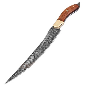 Custom Hand Forged Damascus Fillet knife With leather Sheath cover (smk1641) - Product Image 1