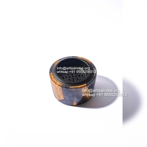 Quemador de incienso árabe hecho a mano Mubkhar de resina epoxi redonda Ramadán especial Mabkhara - Product Image 2