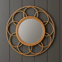 Miroir mural en bambou avec design classique et élégant
