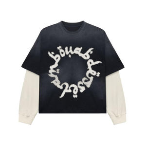 T-shirts en coton à double manche personnalisables, impression DTG, lavage à l'acide, jersey pour hommes, chemises de haute qualité - Product Image 3