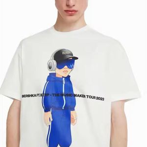 Vente en gros 100% coton T-Shirt Mens Crew Neck Streetwear Style Blank Oversized Tee avec Logo personnalisé-T-shirt Fournisseur Fabricant - Product Image 4
