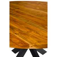 Table à manger en bois de manguier massif de style européen, design moderne, écologique, durable, hauteur réglable, restaurant, hôtel, école
