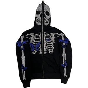 OEM Service Winter Solid Hooded Rhinestone Tracksuit for Men Regular Fit Windproof Casual Wear Hoodie & Jogger - Product Image 2