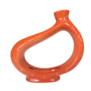 แจกันเซรามิกพอร์ซเลนสีส้ม ดีไซน์ทันสมัย ทำด้วยมือ เป็นมิตรกับสิ่งแวดล้อม ของตกแต่งบ้านสุดหรู ของประดับตกแต่งโต๊ะ งานแต่งงานที่ไม่เหมือนใคร - Product Image 2