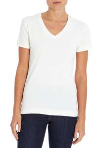 Camisetas personalizadas con cuello en V para mujer, camisetas de manga corta de poliéster transpirable, tela de pana ecológica, diseño de patrón 3D - Product Image 4