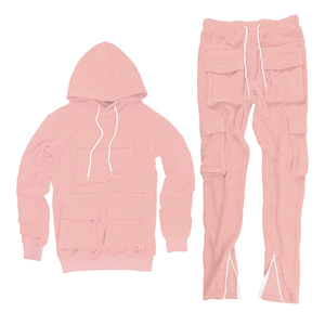 Conjunto a juego de chándal de 100% algodón informal OEM para mujer con Sudadera con capucha y corredores Envío rápido Proveedor de 20 MOQ - Product Image 4