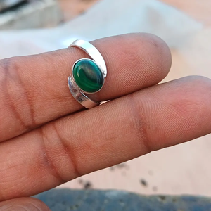 Vente en gros de bague en argent sterling 925 sertissage de pierres précieuses malachite cadeau de mariage élégant pour les fêtes - Product Image 5