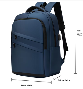 Người Đàn Ông Của Cao cấp Phong Cách Kinh Doanh Giản Dị Ba Lô Polyester Không Thấm Nước Dây Kéo Cổng USB Thư Mô Hình Cho Sinh Viên Trường Oxford - Product Image 6