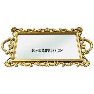 Unique Fancy Designer Aluminum Casted High Standard Quality Material Gold Plated Rectangle Shape Mirror <b>Tray</b> in Impressive Price - Product Image 3