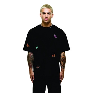 เสื้อยืดผ้าฝ้าย100% สำหรับผู้ชาย, เสื้อยืดแขนสั้นพิมพ์ลายทรงหลวมไซส์ผู้ใหญ่ - Product Image 1