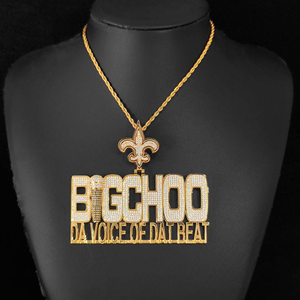 Mens 925 <b>Silver</b> Custom Name Pendant With Moissanite Diamond Gold Finish Statement Jewellery - Product Image 1