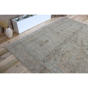 พรมตุรกีขนาดใหญ่พิเศษ 9.1x12.7 ฟุต (278x388 ซม.) พรมขนสัตว์ลายดอกไม้สีเบจวินเทจ - Product Image 5