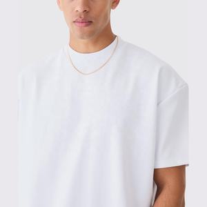 T-shirt Homme 100% Coton Haute Qualité, Logo Personnalisé, Nouveau Modèle Oversize Épais à Épaules Tombantes, Design Uni, Vêtement en Jersey - Product Image 2