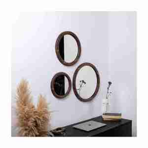 Vente chaude avec prix raisonnable Artisanat Salon Station avec miroir Cadre en bois rond Artisanat en Inde de haute qualité - Product Image 2