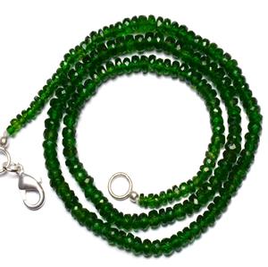 Super Rare Natural Chrome Diopside Faceted Rondelle Beads 16.5" Full Strand 3-5MM Rare Gemstone From Russia Stone <b>Necklace</b> - Product Image 4