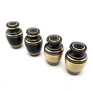 Urnas pequeñas de acabado combinado, Mini recuerdo de Metal, urnas de cremación para cenizas humanos, suministros funerarios conmemorativos - Product Image 1