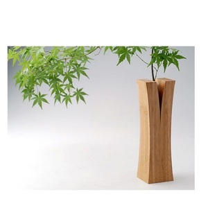 Florero de madera de estilo clásico, jarrón artesanal de madera, floreros decorativos para el hogar, tamaño personalizado - Product Image 1