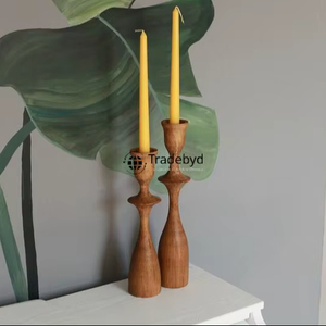 Portavelas de Madera de Lujo Hecho a Mano de Primera Calidad, Elegante Soporte para Velas para Interiores de Hogar Moderno Tradebyd - Product Image 1