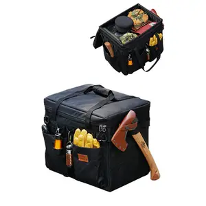 屋外戦術キャンプ衝突防止ピクニックバッグ食器収納バッグオープンボックスポータブルハンドバッグ