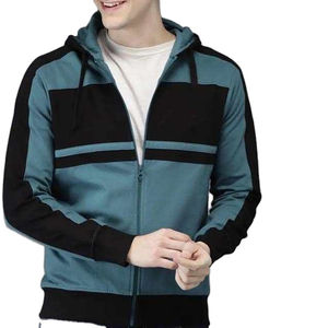Nuevo diseño Zip up Hoodies para hombres Negro Contraste Drop Shoulder Hoodie Casual Winter Wear Unisex hoodies - Product Image 1
