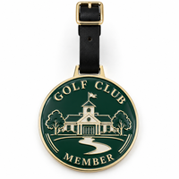 Étiquettes de sac de golf en métal personnalisables avec logo d'entreprise, gravables et émaillées, pour sacs de membres de club de golf