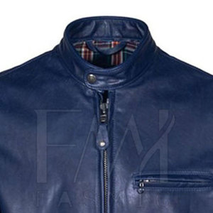 Men's 100% Leather Jacket Customizable Winter Waterproof Quick Dry High Street Zipper Pockets Canvas New Condition Regular - Product Image 3