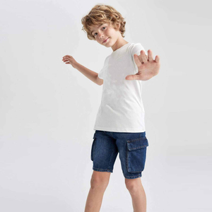 Shorts Vaqueros Transpirables con Bordado, Lavados, Personalizados, Estilo Urbano para Hombre, Cintura Media, Corte Recto Oscuro, Verano - Product Image 5