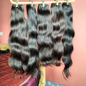 Custom <b>Wig</b> Designers' Natural Black Virgin Indian Remy Hair Extensions Bundles High Quality Grade - Product Image 1