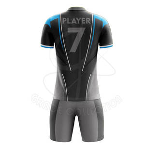 Ensemble d'uniformes de football de nouvelle version avec des ensembles de maillots de football d'impression de tissu de polyester 100% pour personnaliser votre propre logo de marque - Product Image 3