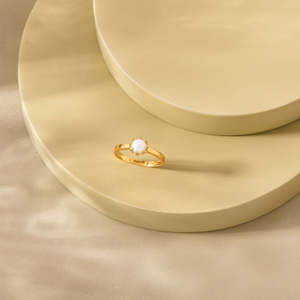 18K Gold Plated <b>Stainless</b> <b>Steel</b> Vintage Fashion <b>Ring</b> for Her - Product Image 1