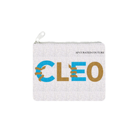 Porte-monnaie moderne et coloré avec fermeture éclair, orné de perles de qualité supérieure, broderie perlée, motifs élégants, Mardi Gras Hail Cleo