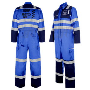 Ensemble de vêtements de sécurité réfléchissants étanches de qualité supérieure avec logo personnalisé OEM bavette en polyester col rond boutonnée pour - Product Image 3