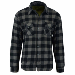 Chemise en flanelle à carreaux gris foncé et noir pour homme avec chemises de protection personnalisées et chemise de sécurité tactique pour homme - Product Image 2
