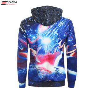 Sublimación personalizada Galaxy Print Hoodie 100% poliéster pulóver OEM/ODM disponible - Product Image 3