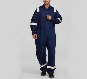 โลโก้ที่กําหนดเอง OEM ผ้าฝ้าย 100% ป้องกันไฟฟ้า coverall ความปลอดภัยวิศวกรรมเครื่องกลเครื่องแบบช่างเชื่อมน้ํามันและสนาม coverall - Product Image 4
