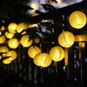 Lanterne Solaire Guirlande Lumineuse Foire avec Décoration de Lanterne <span class=keywords><strong>en</strong></span> <span class=keywords><strong>Tissu</strong></span> pour Noël Lanternes de Jardin Décorations de Mariage - Product Image 1