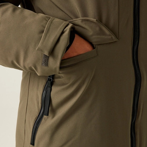 Veste parka longue en toile pour homme avec garniture en fourrure, multi-poches, doudoune d'hiver, couleur bleue, dernière mode - Product Image 3