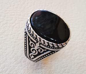 Wholesale <b>Men</b> <b>Ring</b> Natural Black Onyx Gemstone December Birthstone Ottoman Style <b>Ring</b> Christmas Jewelry 925 Sterling <b>Silver</b> <b>Ring</b> - Product Image 5