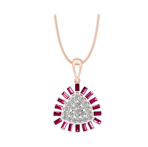 Moda 14K oro amarillo sólido Buguette corte diamante colgante Floral Halo diseño IGI certificado laboratorio cultivado fino encanto collar de lujo - Product Image 1