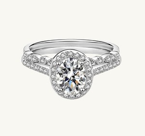 แหวนหมั้นเพชรโมอิส1CT เงินแท้925เงางามสำหรับผู้หญิงเครื่องประดับเพชรสำหรับงานแต่งงานแบบเต็มรูปแบบจากผู้ผลิต - Product Image 1