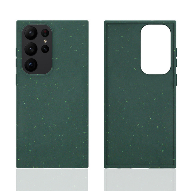 100% Compostable Wheat Straw Eco-Friendly UV Printed Luxury Shockproof Without Holder Mobile Phone Case for S24 Ultra