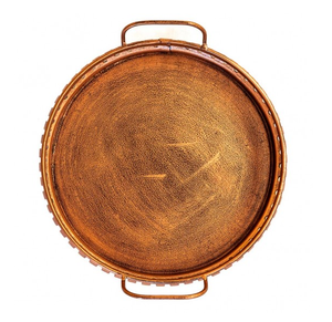 Nueva bandeja de cobre personalizada Venta más vendida Mejor calidad con bandeja de dos asas para hotel y restaurante usado - Product Image 4