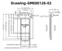 Pantalla OLED GoldenMorning GME80128-02 de 0.78 Pulgadas 80x128 con Controlador SH1107, Interfaz I2C, Módulo Monocromático Compacto de 4 Pines