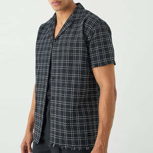 Camisa de Manga Corta Informal de Verano, Camisa de Algodón Lisa con Logotipo Bordado Personalizado, Camisa Holgada de Estilo Informal para Hombre, Fabricante - Product Image 1