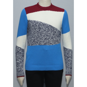 Pull-over en maille jacquard respirant pour homme, col rond, manches longues, décontracté, pour l'hiver - Product Image 3