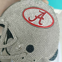 Pendentif Casque Alabama en Argent Sterling 925 Plaqué Or 14K et Rhodium, Moissanite Taille Brillant, Style Hip Hop pour Homme, Breloque Football