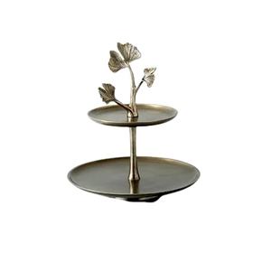 Support de gâteau de mariage fantaisie support de gâteau métallique à 2 niveaux de haute qualité support de gâteau et de pâtisseries moderne créatif - Product Image 3