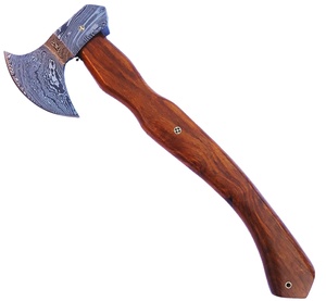 Venta al por mayor personalizada de calidad superior OEM ODM servicio hecho a mano Damasco acero hacha acampar al aire libre mango de madera hacha forjada a mano - Product Image 1