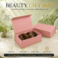 Boîte d'abonnement personnalisée en carton ondulé, emballage en forme de coquille, pour perruques, produits de beauté, cosmétiques, maquillage, boîte cadeau magnétique