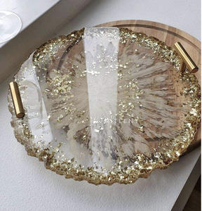 Plateau de service en résine époxy fait à la main avec modèle de fée Art Taille personnalisée Style européen - Product Image 4